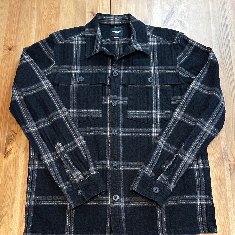 ONLY & SONS Black and Gray Plaid Overshirt